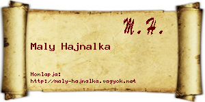 Maly Hajnalka névjegykártya